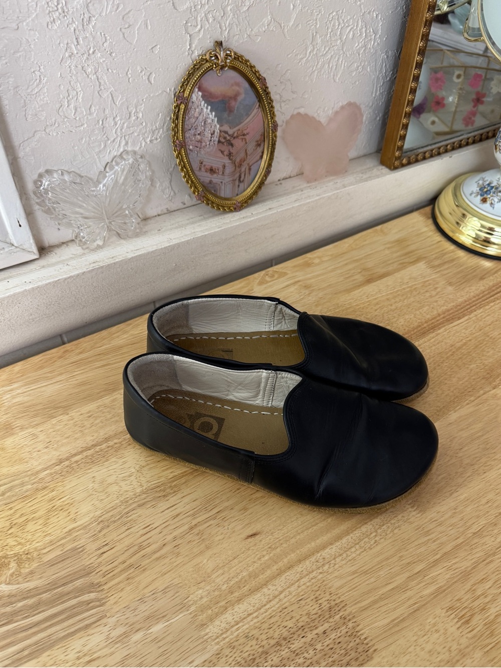 Vintage Barefoot Minimalist Black Leather Slip On Flats EU 40 Comfort - Picture 4 of 16